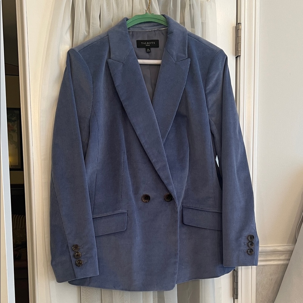 Talbots Classic Blue Corduroy Blazer